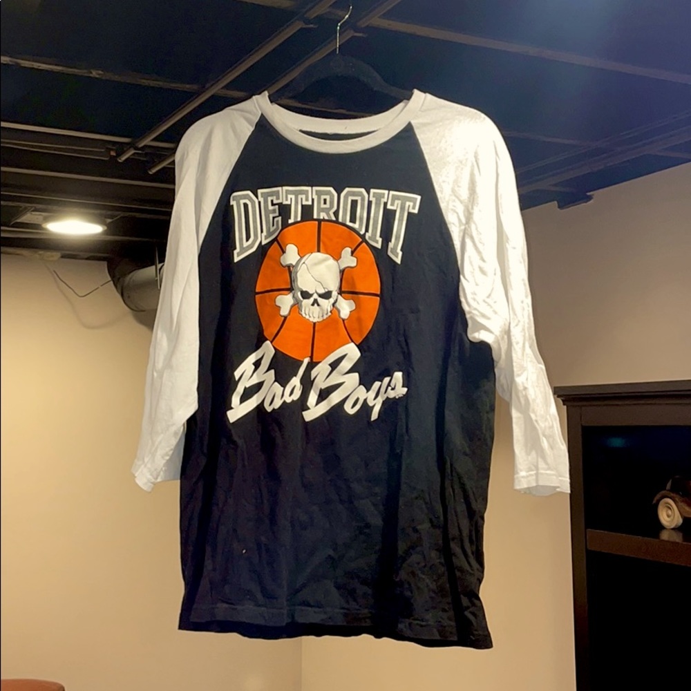 Detroit Bad Boys (Pistons) 3/4 Sleeve Base…